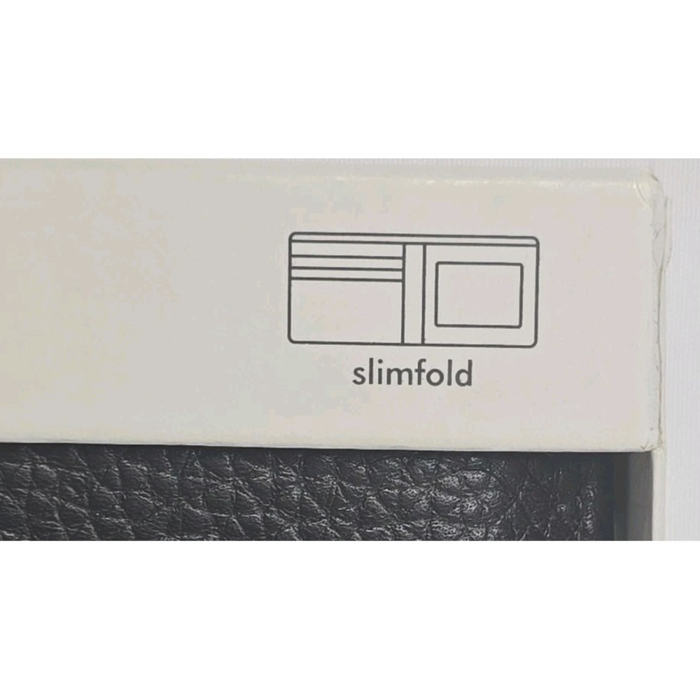 Black Pebbled Leather Calvin Klein Men's Slimfold Wallet - Picture 2 of 5